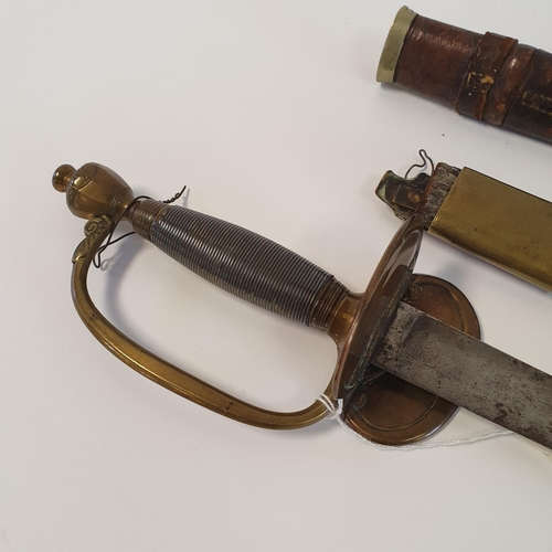 6 - A 1796 pattern type sword, with a folding guard, lacks tip, an associated scabbard, incomplete, and ... 