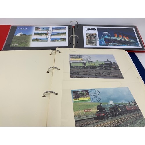 150 - Assorted railway related First Day Covers and others similar items, in numerous albums (box)