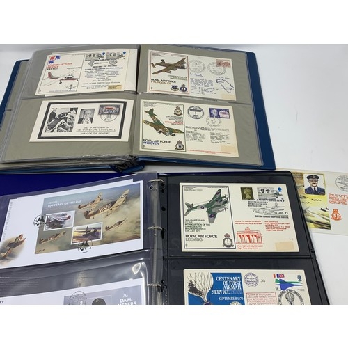 123 - A group of RAF First Day Covers, some signed, in two albums and loose