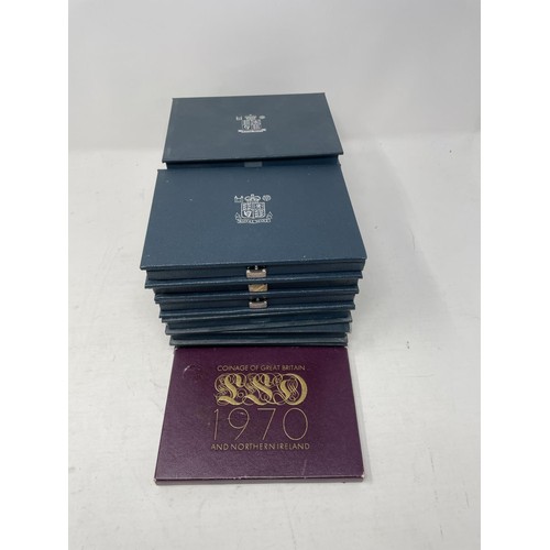 30 - A group of year proof coin sets, 1970 and 1988-1999...