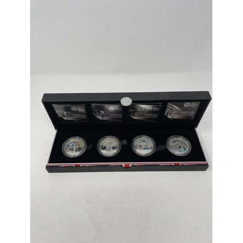 34 - A Countdown to London 2012 silver proof four coin set, boxed...