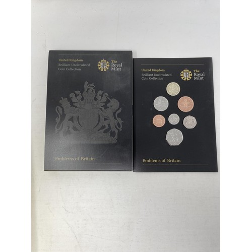 40 - A Brilliant Uncirculated Coin Collection Emblems of Britain coin set, and other coins sets