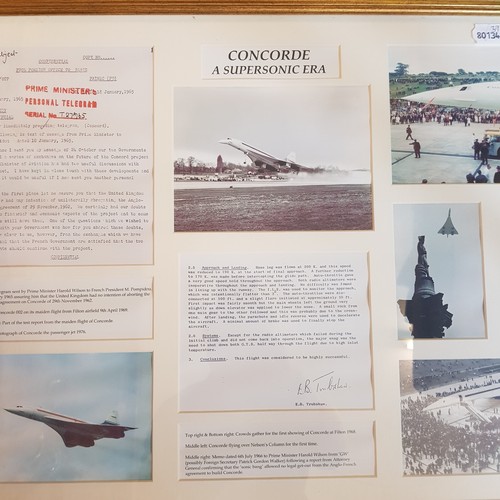 594 - Concorde memorabilia: Concorde A Supersonic Era limited edition print comprising replicas of archive... 