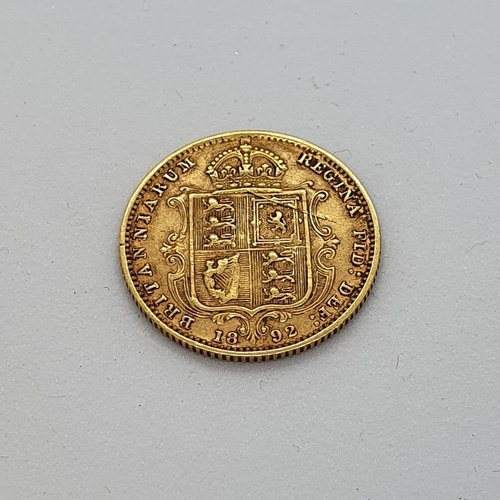 70 - A Queen Victoria shield half sovereign, 1892