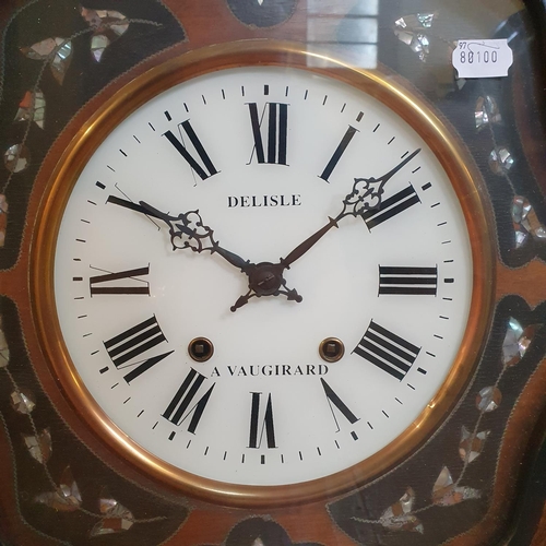 182 - A French vineyard type wall clock, the 23 cm diameter dial signed Delisle A Vaugirard, fitted a 30 h... 