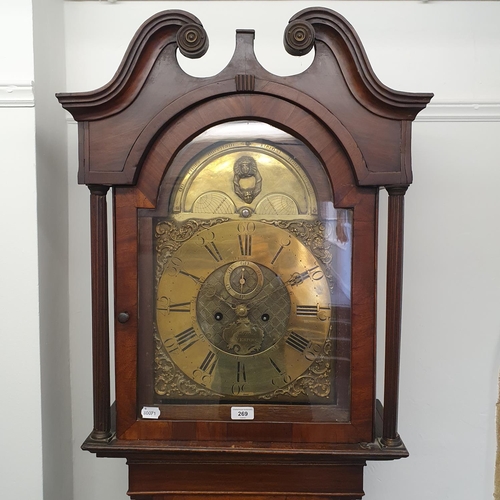 269 - A longcase clock, the 30.5 cm arched square dial signed Harrison, Liverpool, the chapter ring with R... 