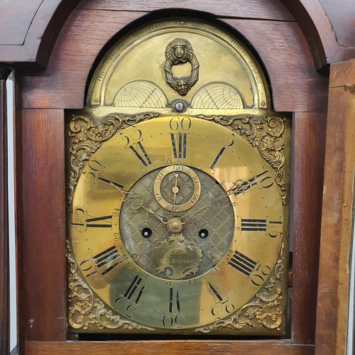 269 - A longcase clock, the 30.5 cm arched square dial signed Harrison, Liverpool, the chapter ring with R... 