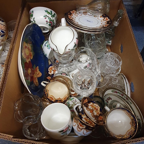 534 - An early 20th century tea set, other ceramics and glassware (5 boxes)...