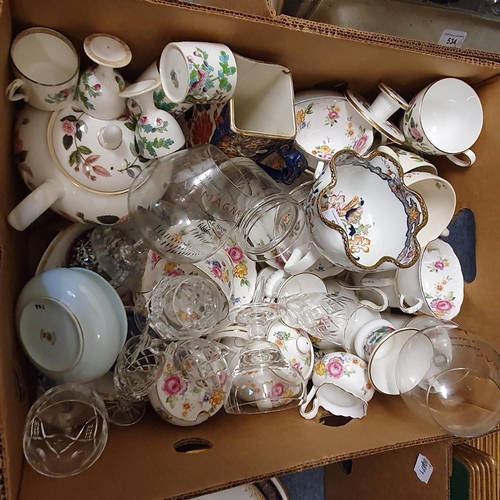 534 - An early 20th century tea set, other ceramics and glassware (5 boxes)...