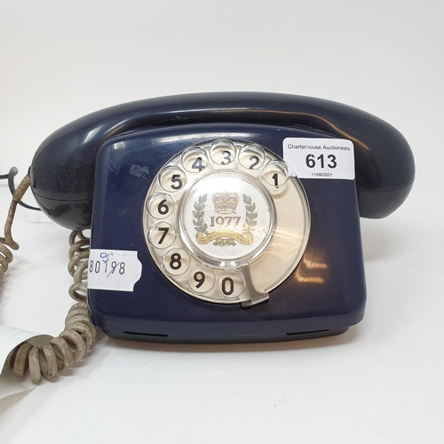 613 - A limited edition compact navy blueSilver Jubilee dial phone