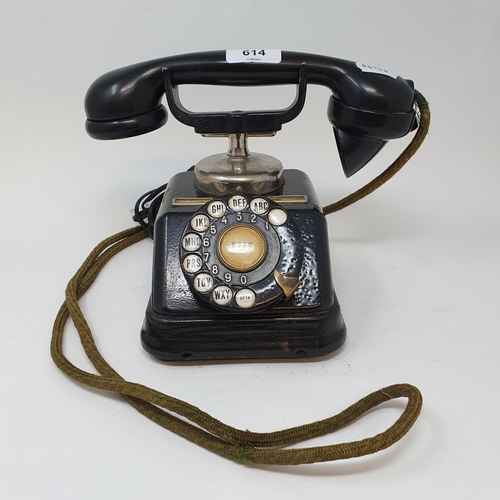 614 - A Danish black dial phone