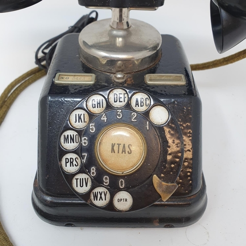 614 - A Danish black dial phone