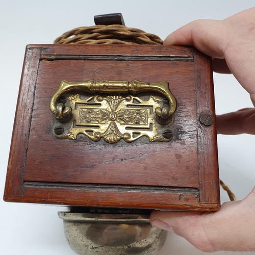 615 - A portable bell, with wooden bell push, with ivory handle, 11 cm wide