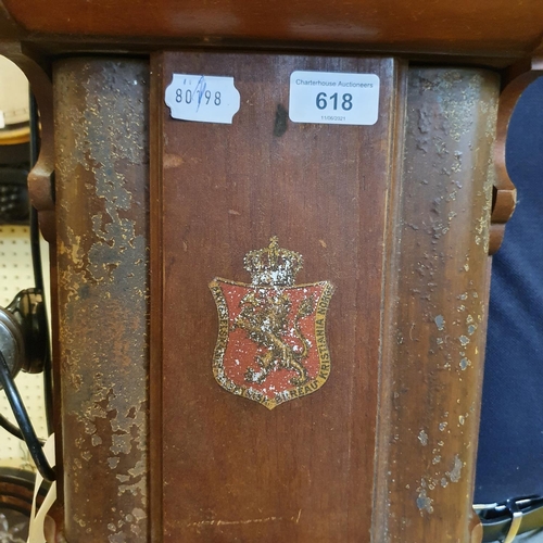 618 - A late 19th/early 20th century Kristina wall phone, 76 cm high