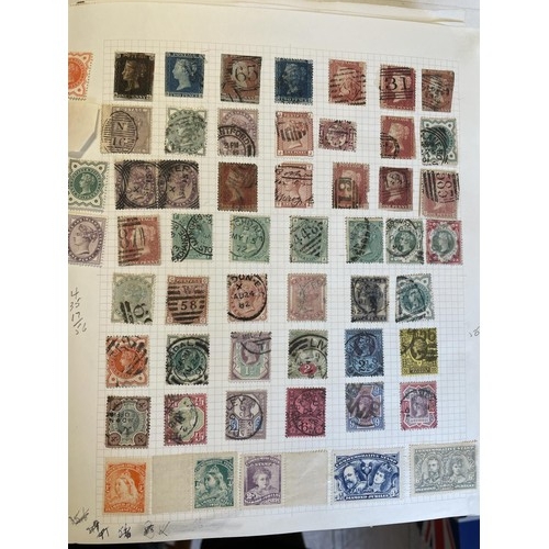 127 - A penny black, and other assorted GB stamps in an album