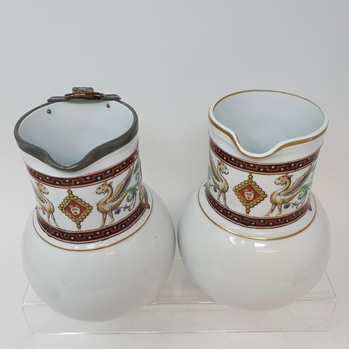 556 - A pair of jugs, decorated phoenix, other ceramics and glass (4 boxes)...