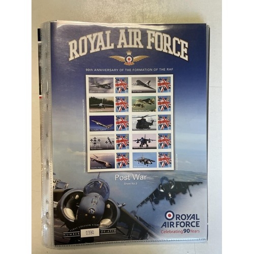 121 - A group of RAF 90th Anniversary of the Formation of Royal Air Force 1918-2008 stamps, and other simi... 