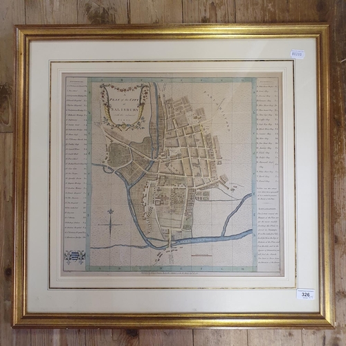 326 - A Plan of The City Salisbury with the Adjacent Close, published Edward Easton, Sep 20th 1781,  43 x ... 