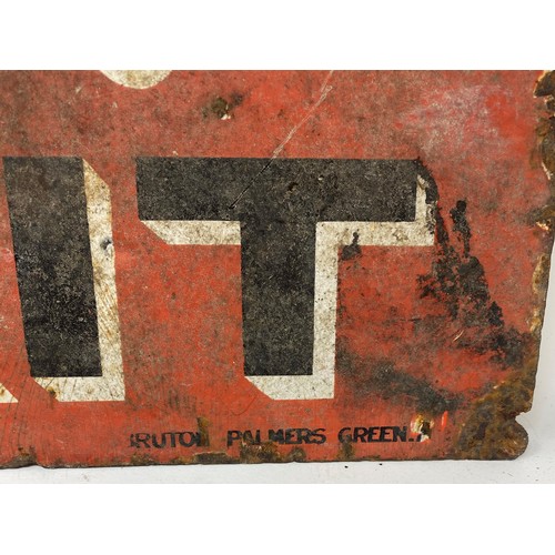 27 - A double sided enamel sign, BP Motor Spirit, some loss and a hole to one corner, 38 cm high x 61 cm ... 
