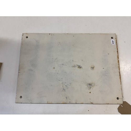 51 - A cast iron sign PENALTY FOR NEGLECT £2, 52 cm wide, another similar, SHUT THIS GATE, 42 cm wide, bo... 