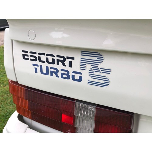 18 - 1985 Ford Escort RS Turbo Series 1
Registration number B434 PLD 
Diamond white with a grey Recaro in...