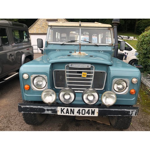 20 - 1981 Land Rover 88 Series III
Registration number KAN 404W
Blue with a white roof
2,286 cc petrol
Bo... 