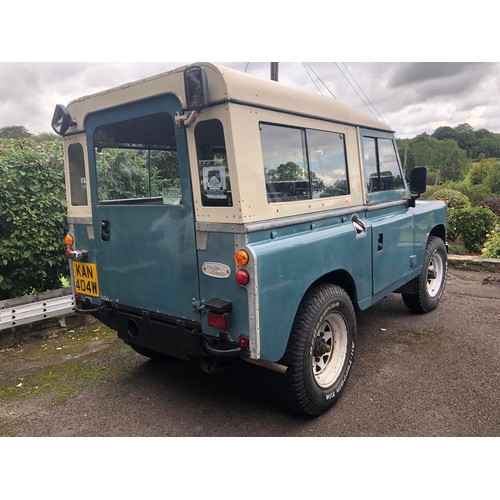20 - 1981 Land Rover 88 Series III
Registration number KAN 404W
Blue with a white roof
2,286 cc petrol
Bo... 