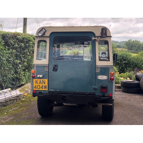 20 - 1981 Land Rover 88 Series III
Registration number KAN 404W
Blue with a white roof
2,286 cc petrol
Bo... 