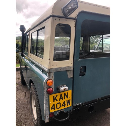 20 - 1981 Land Rover 88 Series III
Registration number KAN 404W
Blue with a white roof
2,286 cc petrol
Bo... 