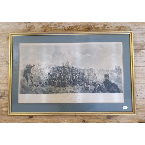 184 - A 19th century print of a battle scene, Scotland For Ever, 40 x 86 cm, and another, 40 x 68 cm (2)