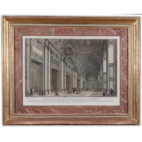 226 - A print after Francesco Panini, Veduta Interna del Portico Avanti...., 52 x 71 cm