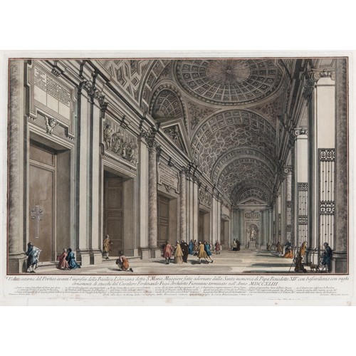 226 - A print after Francesco Panini, Veduta Interna del Portico Avanti...., 52 x 71 cm