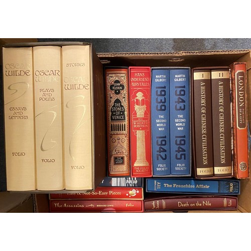 17 - Wilde (O) Works of, 3 vols, published Folio Society, and various other Folio Society books (box)