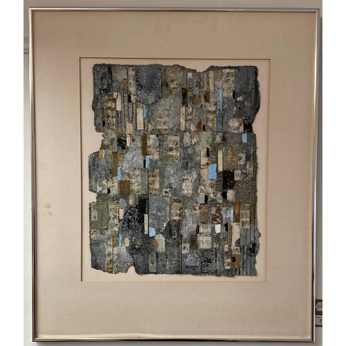 216 - David Hazelwood (British, 1932-1944), Monday, mixed media, signed and dated '88, 49 x 40 cm, label v... 