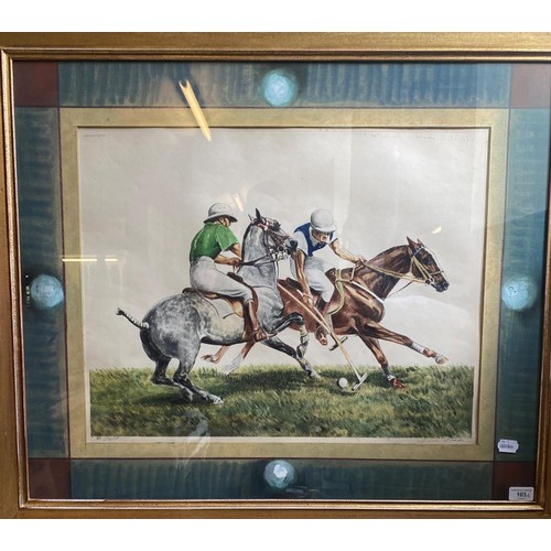 103 - A polo print, indistinctly signed and titled in pencil, 47 x 60 cm, and its pair (2)