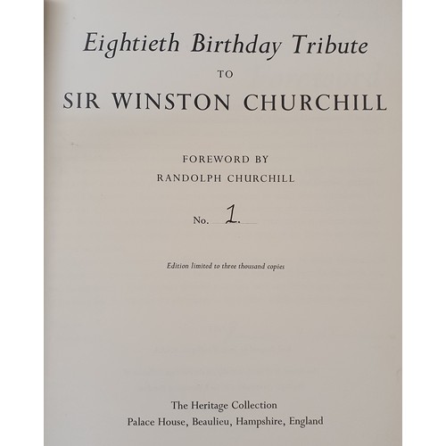 4 - Eightieth Birthday Tribute to Sir Winston Churchill, 1955, limited edition 1/1,000, leather