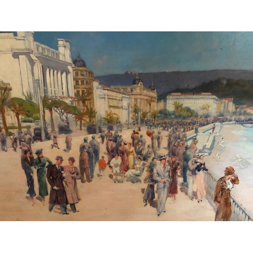 224 - Gaston Boissier, Promenade des Anglais, Nice, oil on canvas, signed, titled on frame, a Christie's l... 