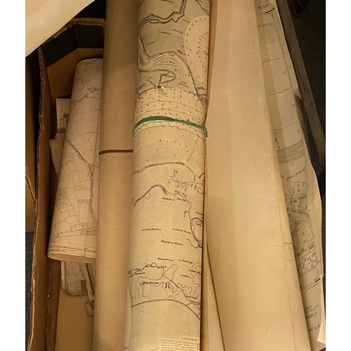 229 - Assorted maps and plans, all unframed (box)