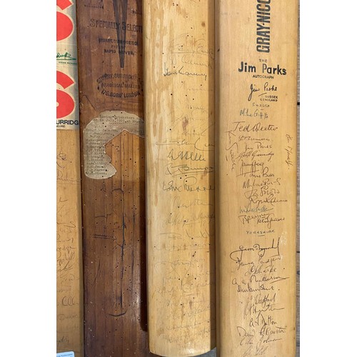 97 - An early 20th century Stuart Surridge & Co cricket bat, with signatures from a 1905 cricket match, w... 