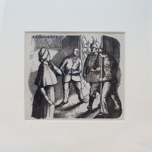 284 - John Strickland Goodall, cartoon of soldiers entering a building, originally printed in the Radio Ti... 