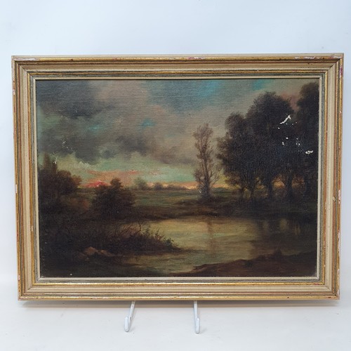 285 - English school, early 20th century, landscape, oil on canvas, 24 x 33 cm, and a landscape, oil on ca... 