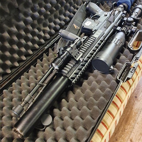 39 - A SIG Sauer .177 calibre CO2 air rifle with accessories including an EGSLNB scope, torch, laser and ... 