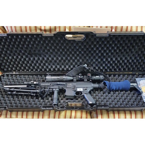 39 - A SIG Sauer .177 calibre CO2 air rifle with accessories including an EGSLNB scope, torch, laser and ... 