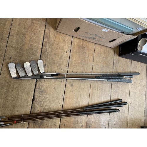 64 - Assorted vintage golf clubs (qty)