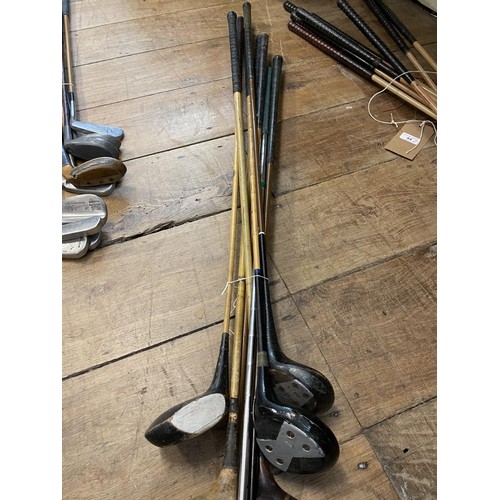 64 - Assorted vintage golf clubs (qty)