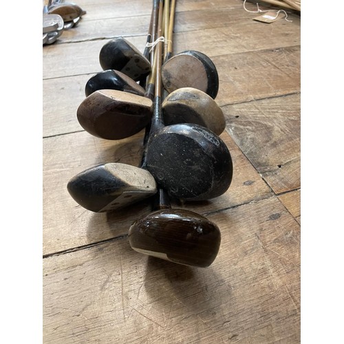 64 - Assorted vintage golf clubs (qty)