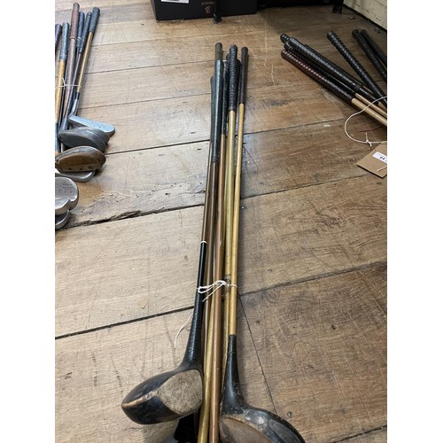 64 - Assorted vintage golf clubs (qty)