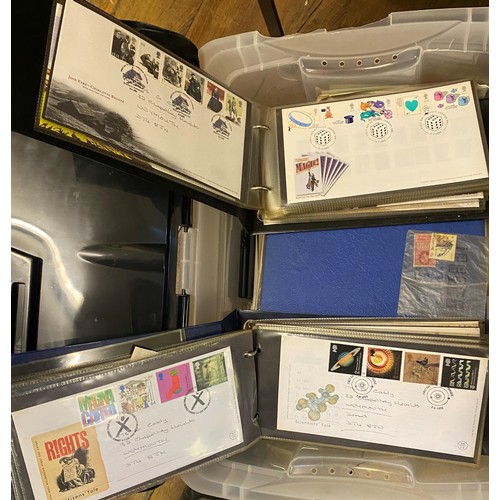 66 - A large quantity of world stamps, first day covers and stamp accessories, in numerous albums and loo... 