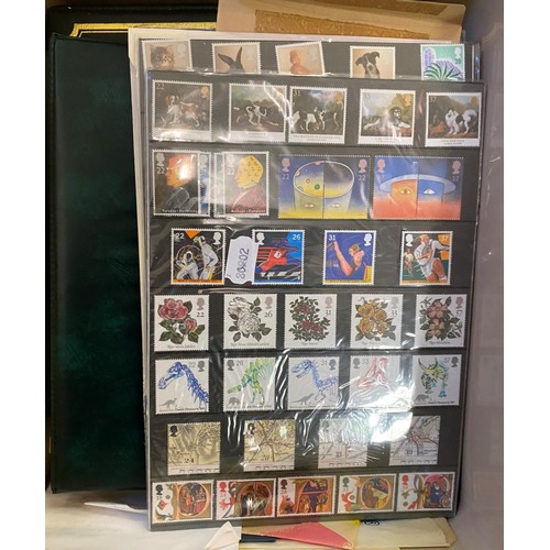 69 - Assorted GB, Guernsey, Jersey, IOM and other stamps, mint and used, mostly in Avon albums (2 boxes)