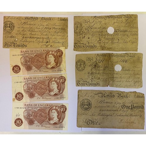 100 - An early 19th century Retford Bank £5 banknote, 1806, a £1 banknote, 1807, two Henley & Oxfordshire ... 